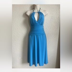 Laundry By Shelli Segal Vibrant Blue Backless Dress